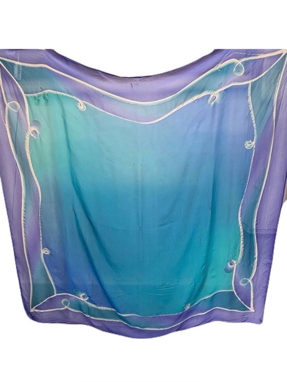 Gottex Sarong Pareo Ombre Blue Resortwear Luxury Beach Coverup Scarf
